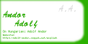andor adolf business card